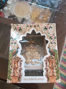 Golden Plated Ganesha Idol
