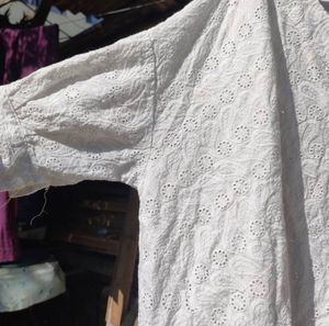 White Eyelet Oversized Blouse