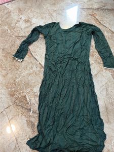 Elegant Teal Kurta with Intricate Neckline