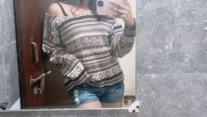 Patterned Long Sleeve Top