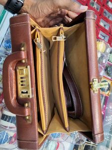 Classic Brown Leather Briefcase