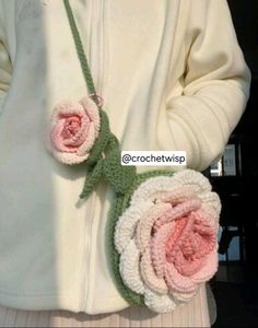 Crocheted Rose Flower Bag