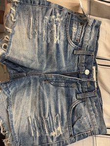 Distressed Denim Cutoff Shorts