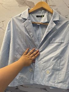 Light Blue Cropped Blazer