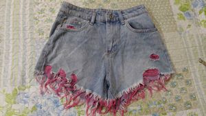 Distressed Denim Shorts