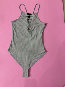 Forever 21 Light Blue Ribbed Bodysuit