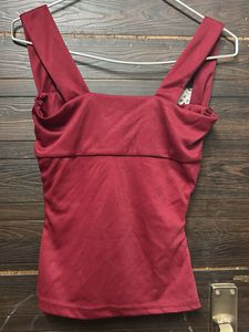 lace maroon coquette top