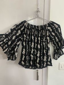 Chic Off-Shoulder Smocked Blouse