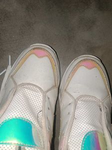 Chunky White Platform Sneakers