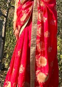 Elegant Red Silk Saree