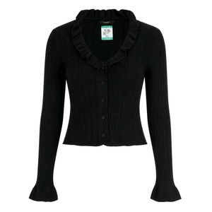 Black Ruffle Cardigan