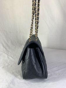 Vintage 2000s SISLEY Quilted Black Chain Flap Bag