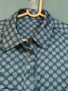 Vintage Patterned Button-Down Shirt