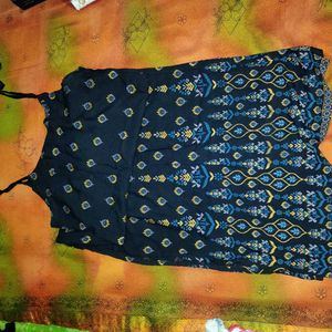 Festival Strappy Black Print Summer kurti
