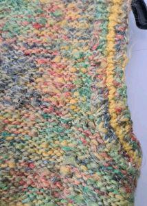Handknitted woollen front open sleeveless Jacket