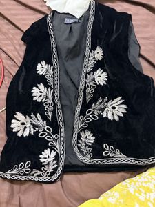 Embroidered Velvet Ethnic Vest