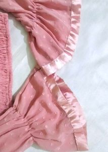 Pink Polka Dot Crop Top