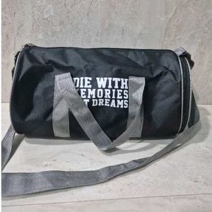 Black Duffel Bag with Quote