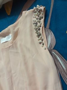 Sheer Pearl Embellished Sleeveless Top