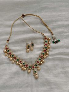 multi necklace with earrings