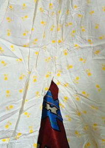 Plazzo Pant -White And Yellow- M Size