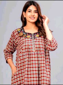 winter nighty with front zip and side pocket