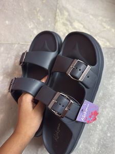 Comfortable Blue Double Strap Slides