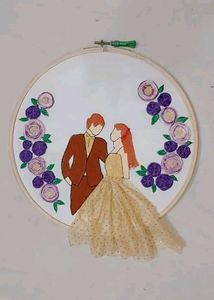 Handmade Wedding Couple Hoop Art