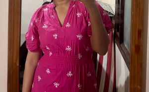 Pink Embroidered Midi Dress