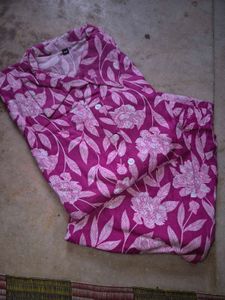 Beautiful Pink Floral Kurta Set