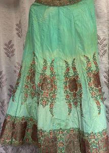 Beautiful Embellished Teal Lehenga Skirt