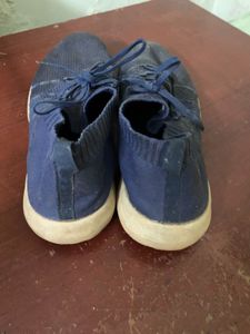 Blue Knit Sneakers