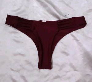 Maroon Ruched Bikini panty