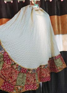 Beautiful Off-White &amp; Pink Patchwork Chaniya Choli