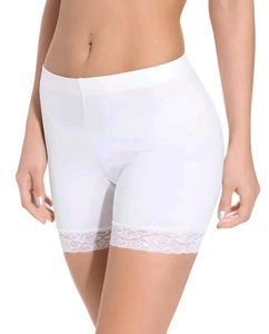 Comfortable White Lace Trim Shorts