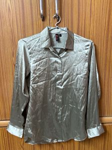 Satin Button-Up Shirt