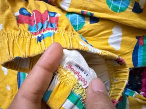 Cute Yellow Vehicle Print Pajama Set