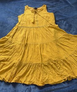 Yellow Tiered Sleeveless Dress