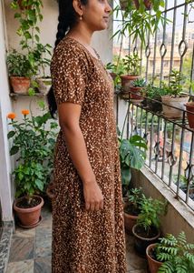 Boho Brown Floral Maxi Dress