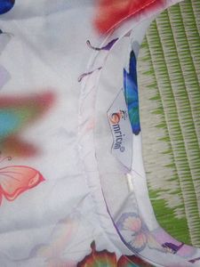 White Butterfly Print Kurta