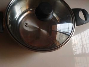 Stainless Steel casorol clear glass lid