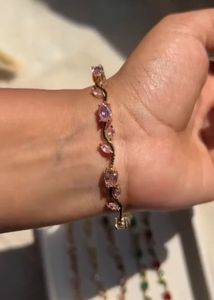Gold-Plated Emerald tulip 🌷 Bracelet