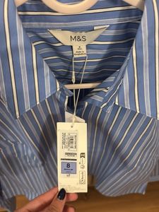 blue and white striped shirt