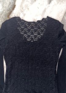vintage Elegant Black Lace Top