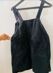 Black Denim Pinafore Dress