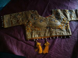 New Saree with heavy stitched blouse upto 44