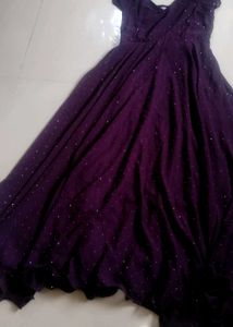 Elegant Purple Sequined Gown