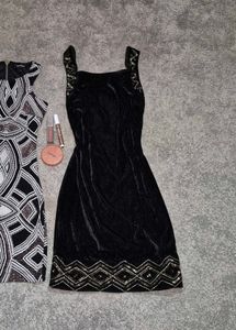 Black Velvet Sequin Bodycon