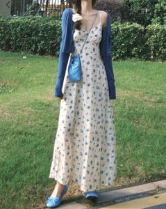 Floral Midi Dress with Cardigan
