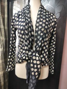 Polka Dot Wrap Top